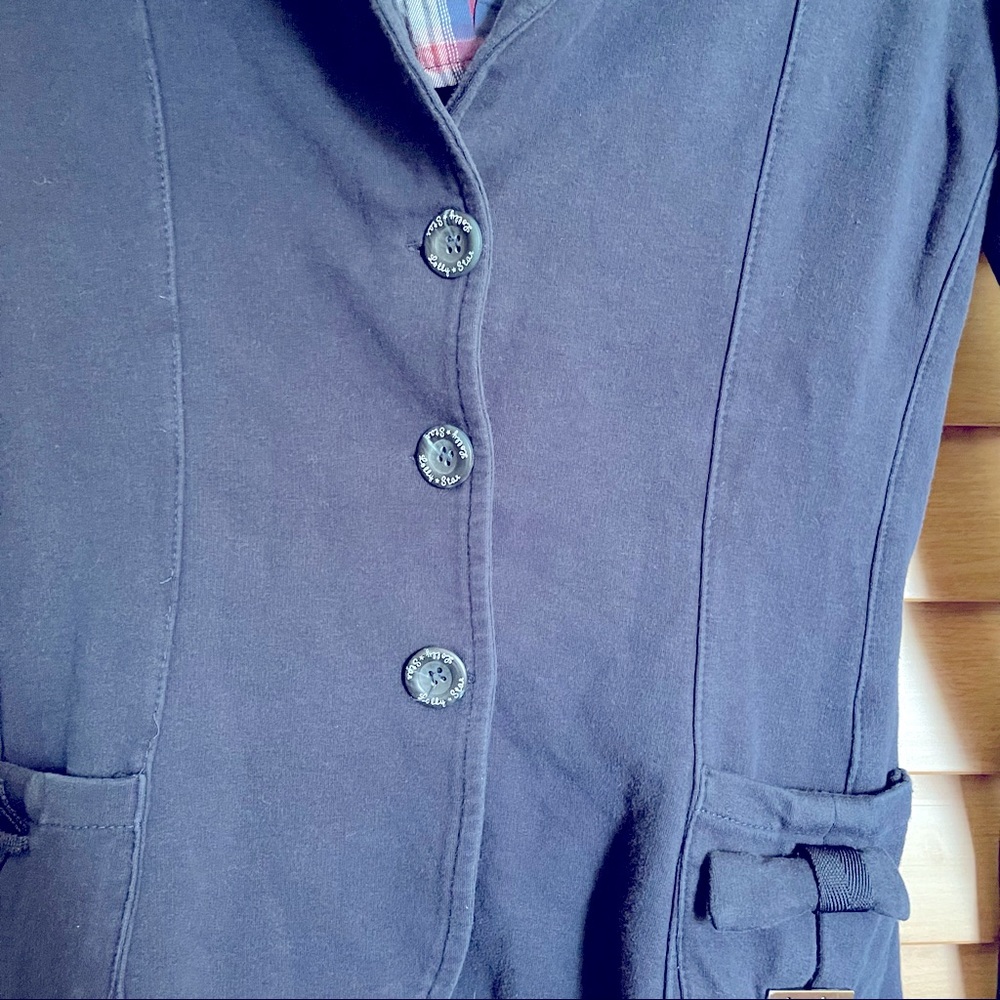 ** Must Bundle** Lolly Star Blue Cotton Designer Bow TV Star Coat Blazer Jacket - Picture 7 of 11